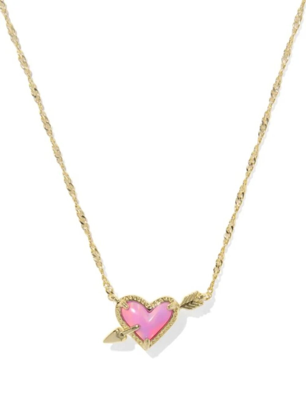 Kendra Scott Ari Heart Arrow Gold Short Pendant Necklace
